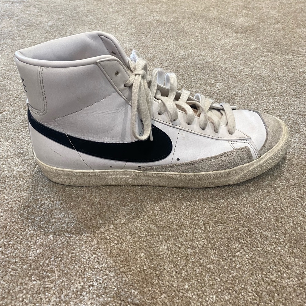 Nike White and Black High-Top Sneakers